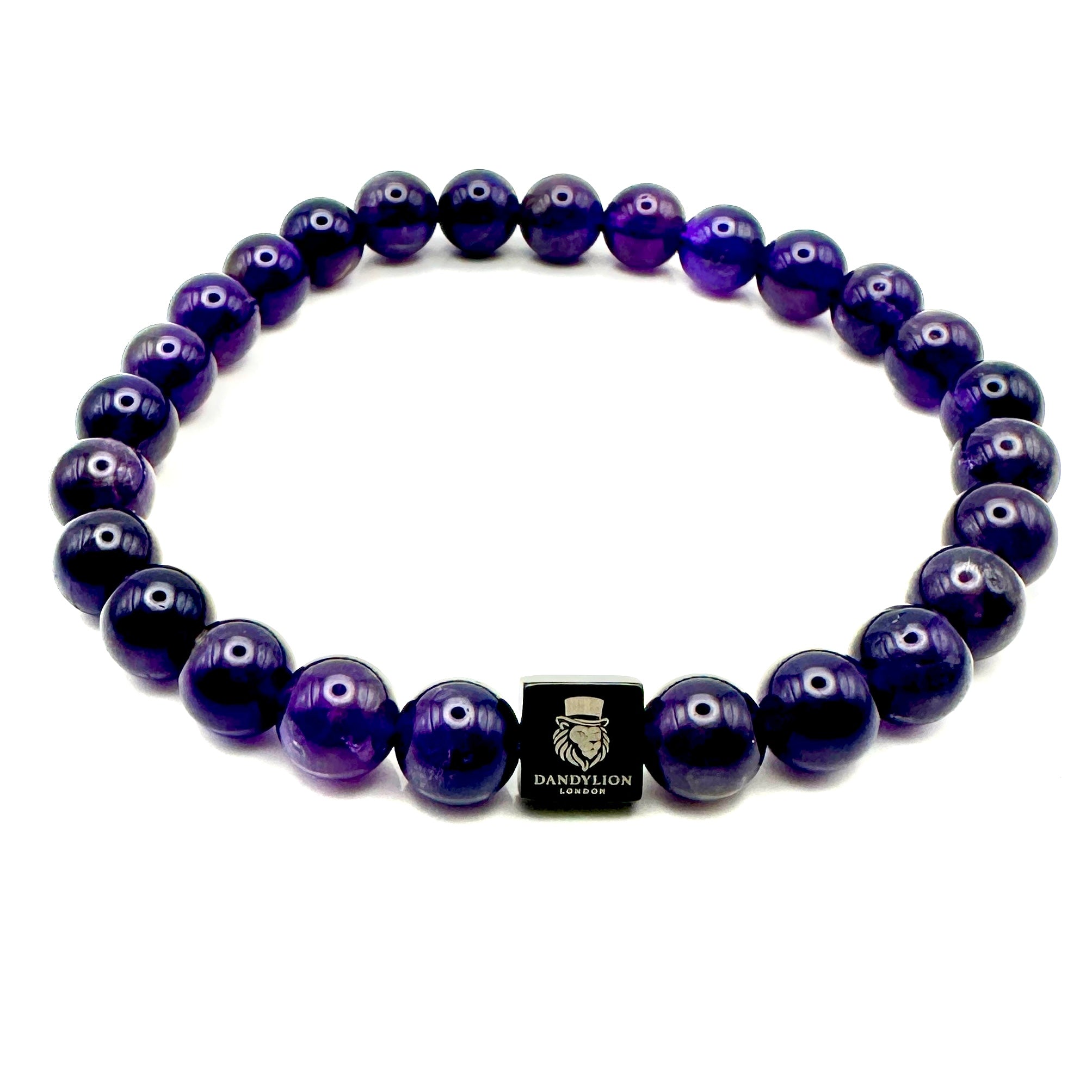 Dark Amethyst Dandylion 8mm Power Bracelet